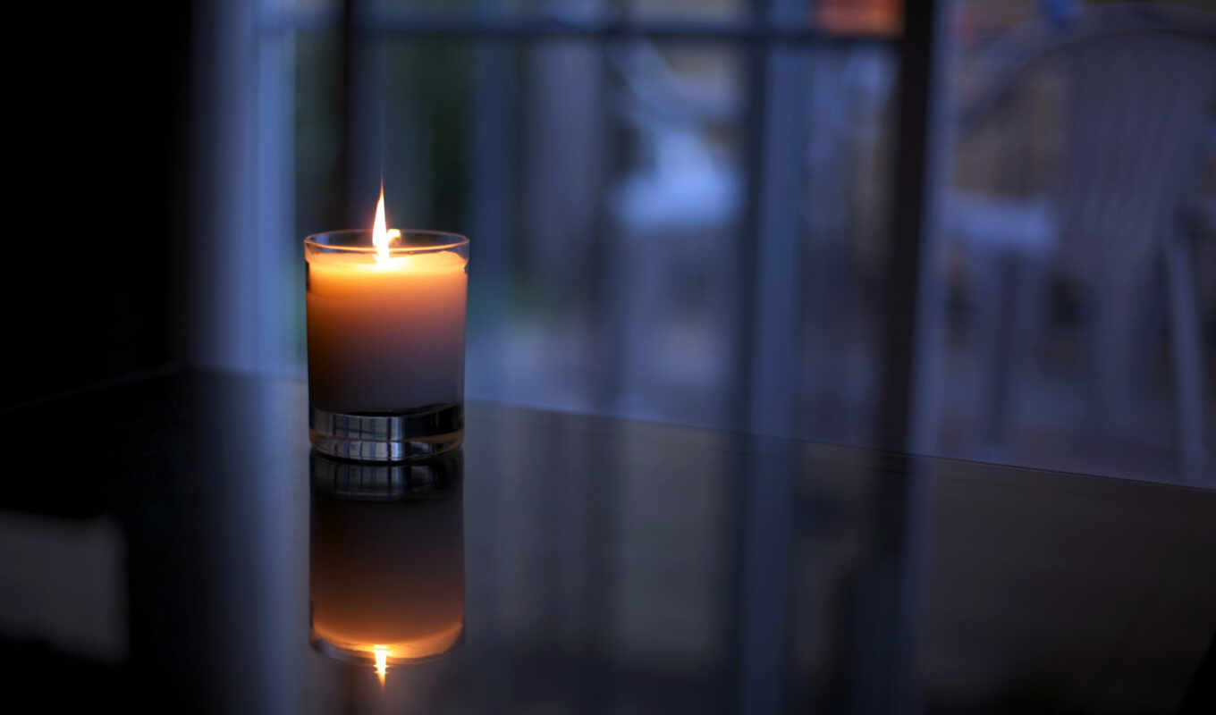 glass, light, fire, reflection, candle, wax, candles, a glass