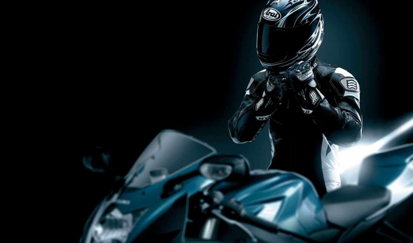 black, мотоцикл, мотоциклист, шлем
