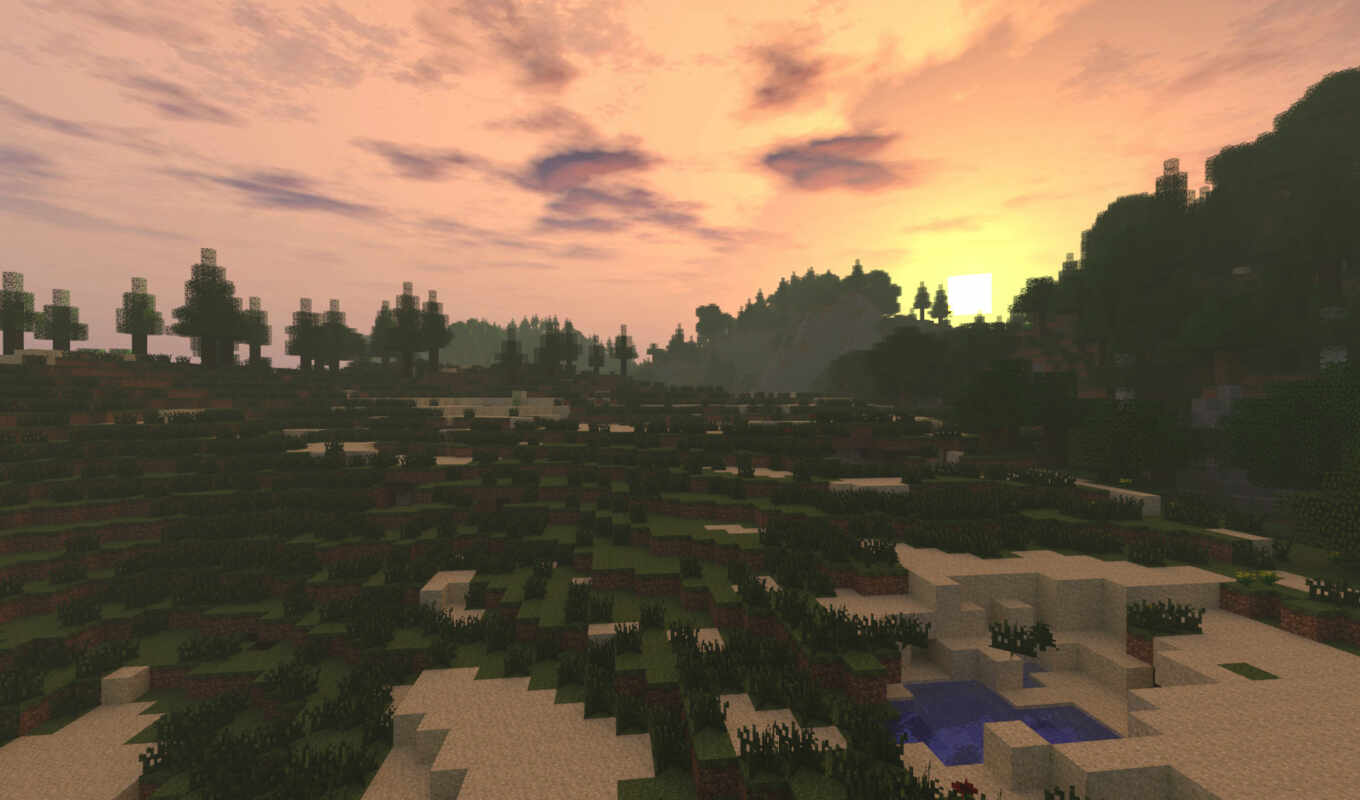 game, sunset, minecraft, fore