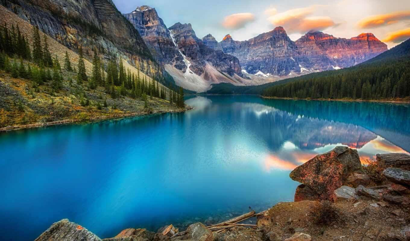 озеро, desktop, high, mobile, канада, scenery, places