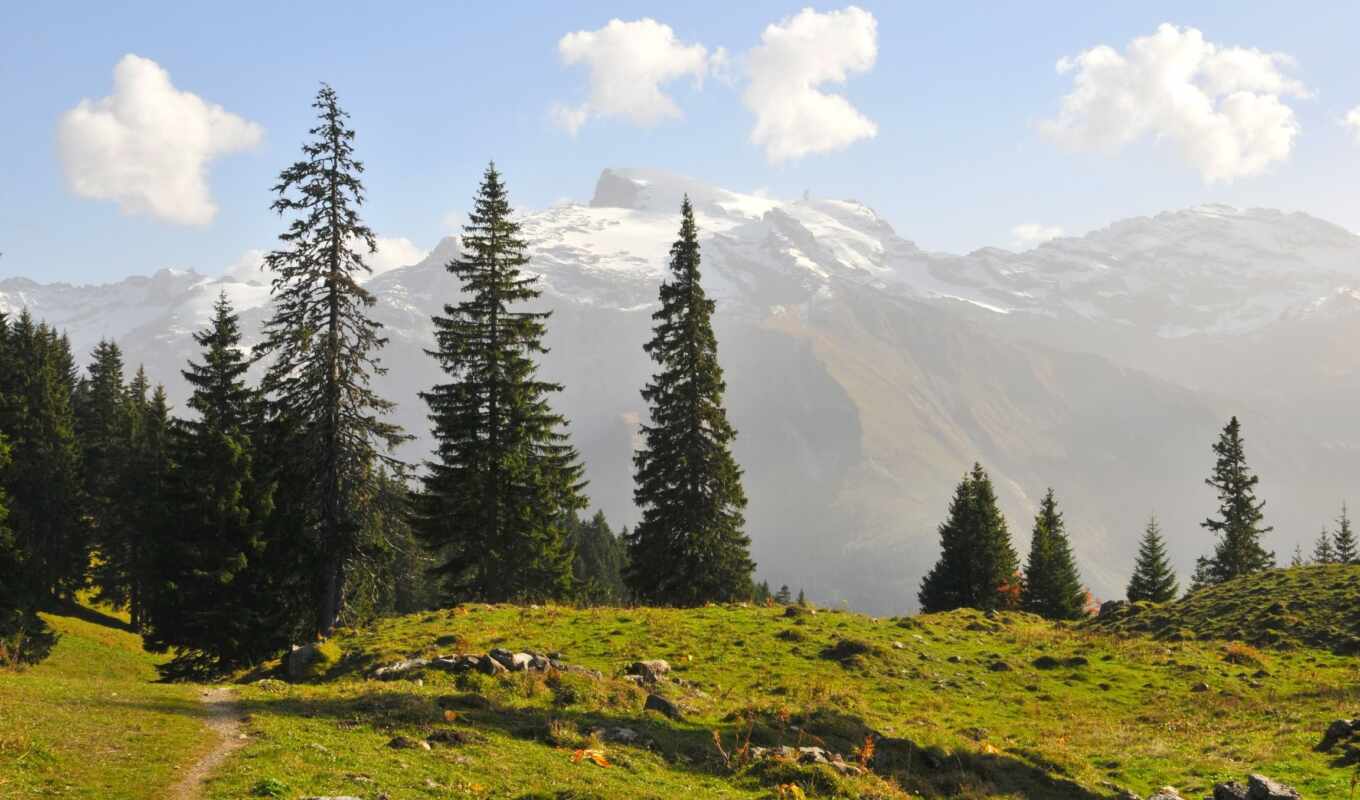 природа, desktop, und, natur, швейцария, obwalden, gebirge, энгельберг, schweiz, berglodge