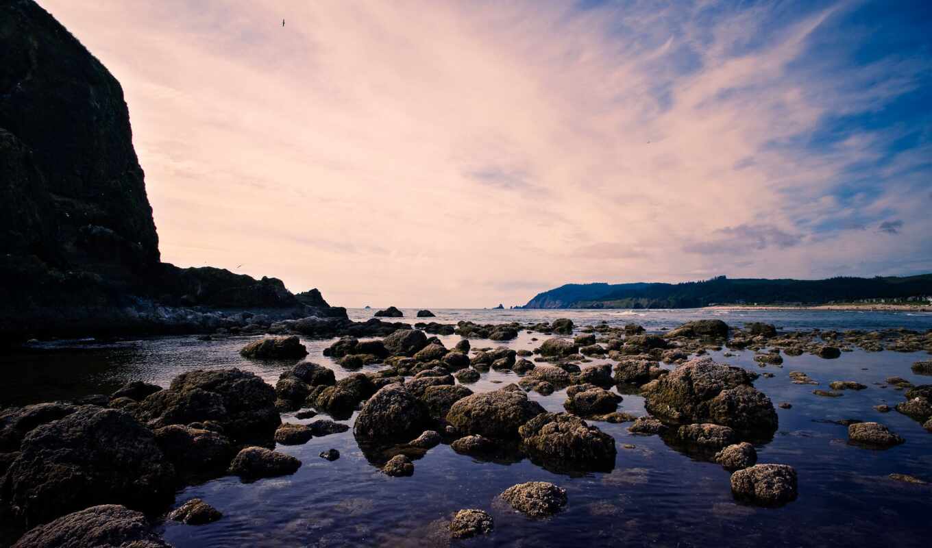 небо, камень, rock, landscape, море, marine, paisaje, keep, piedra, shirokoformatnyi