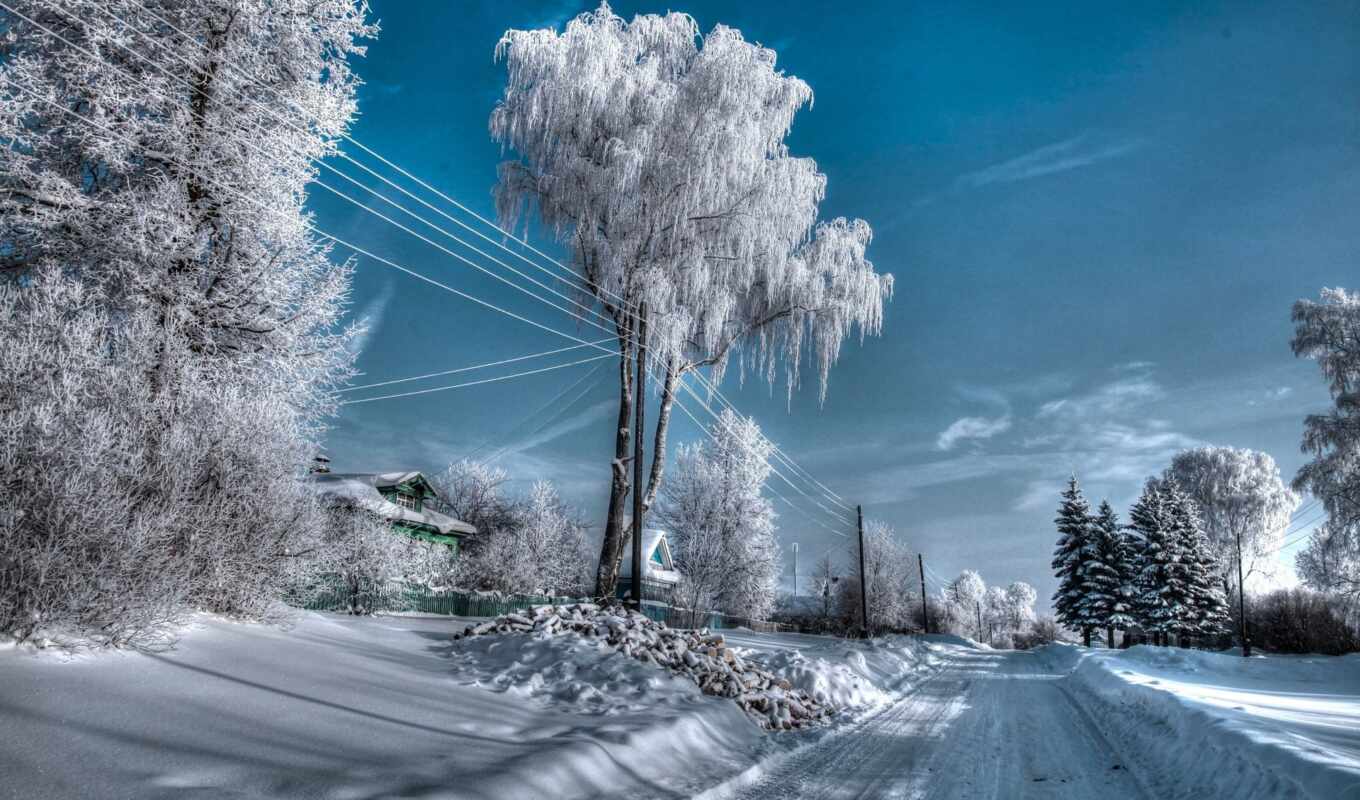 природа, пейзажи -, картинка, russian, снег, winter, дорога, trees