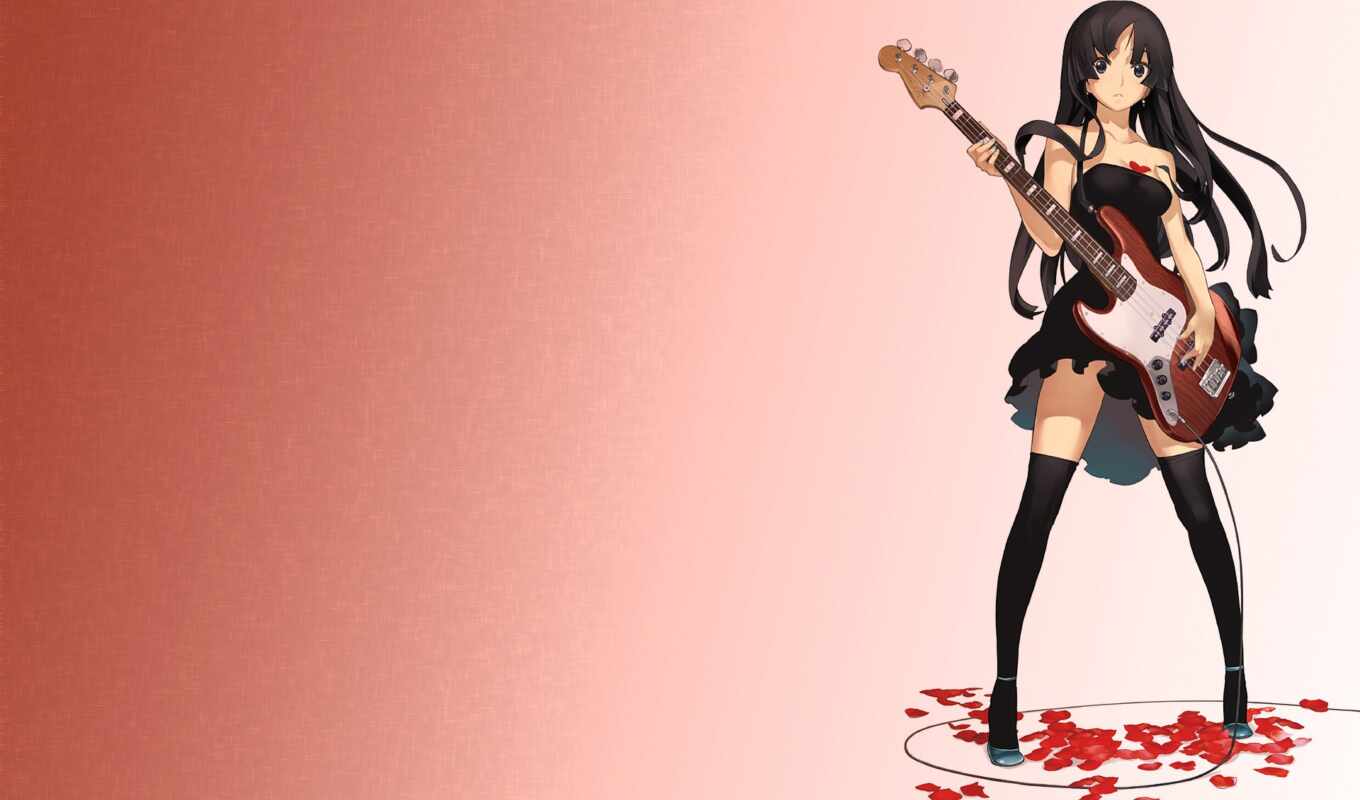 musician, girl, anime, guitar, rock