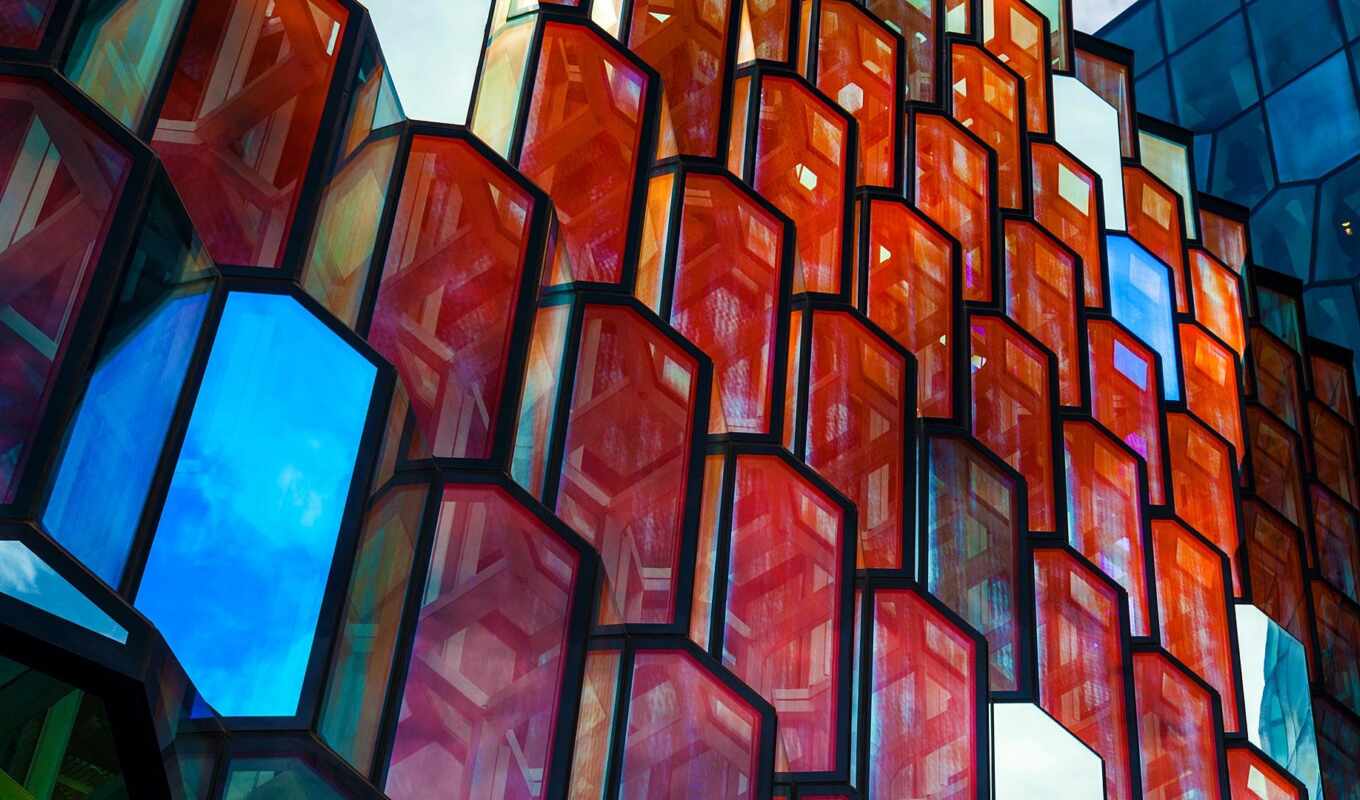 art, glass, material, window, architecture, hall, build, iceland, concert, reykjavik, stain