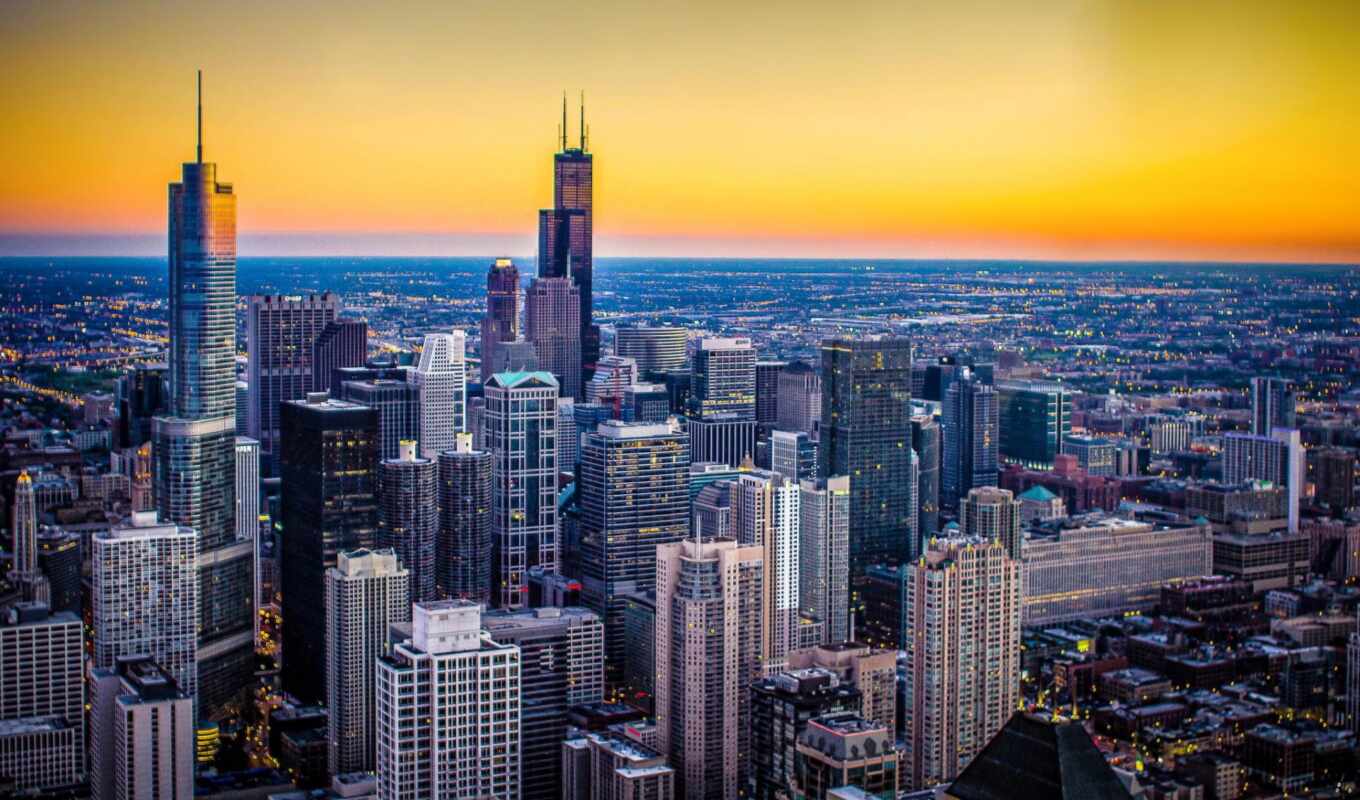 desktop, city, height, illinois, chicago