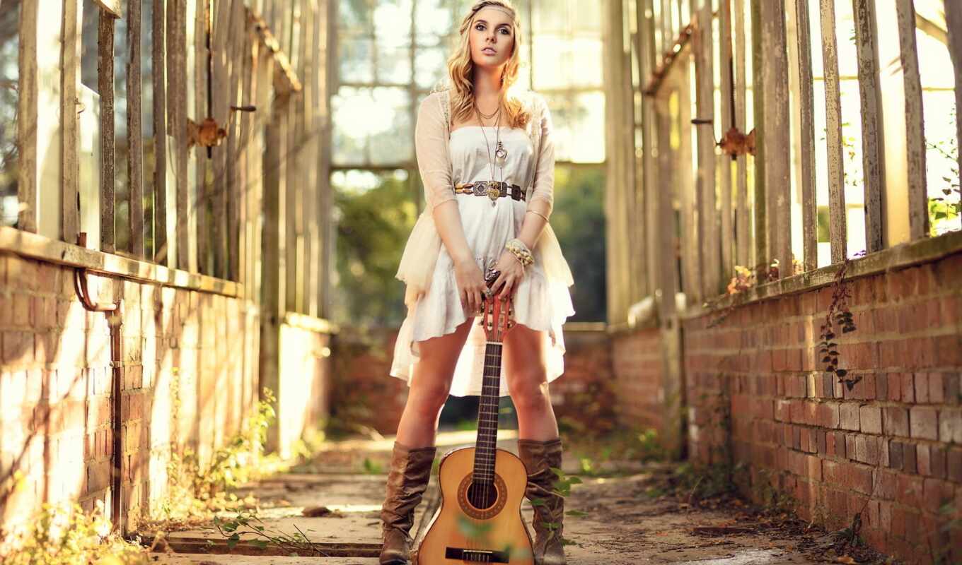 girl, free, guitar, images, country, Vika