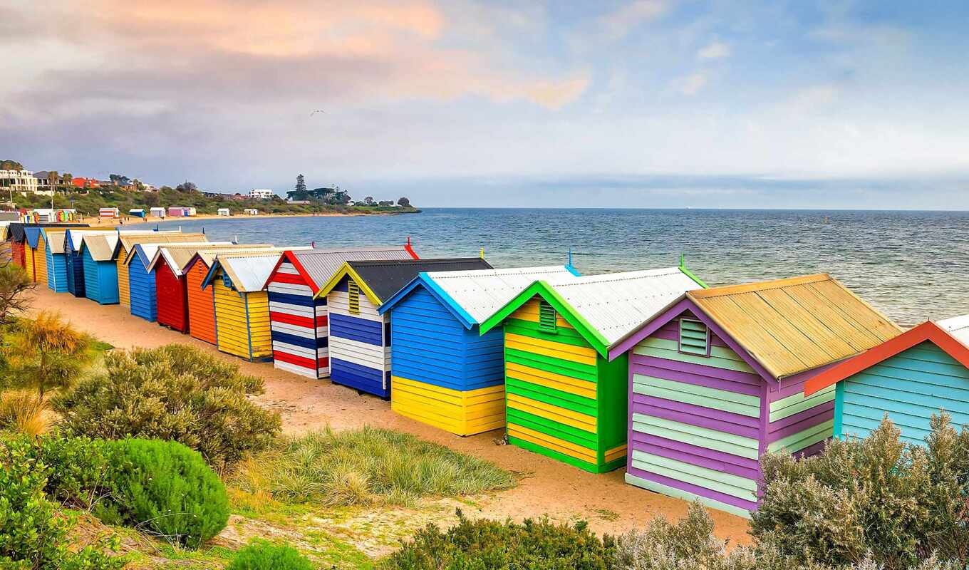 mobile, beach, Australia, sea, lodge, box, to put, brighton, melbourne, bathe
