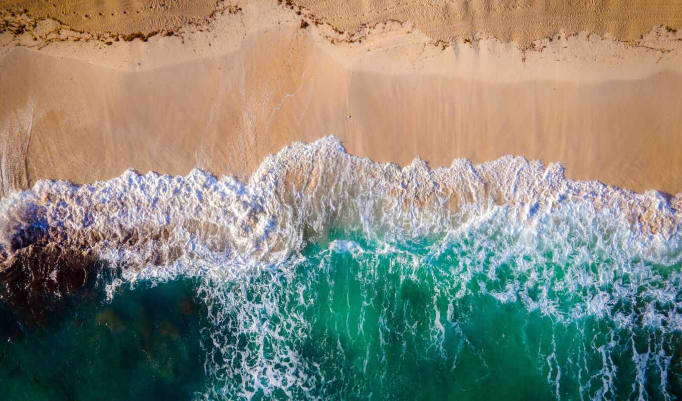 beach, wave, drone, bahama