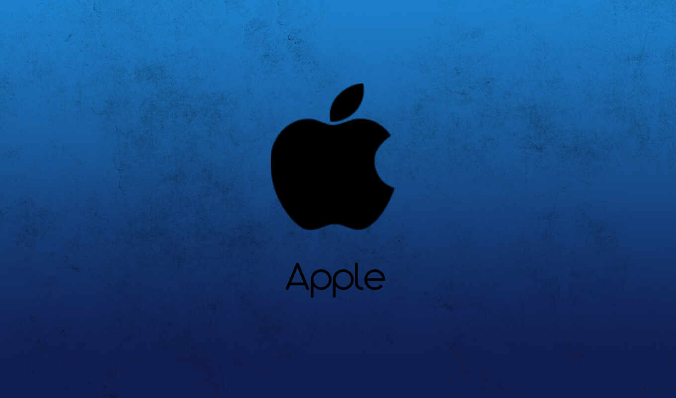 apple, темно, лого, minimalizm, синий