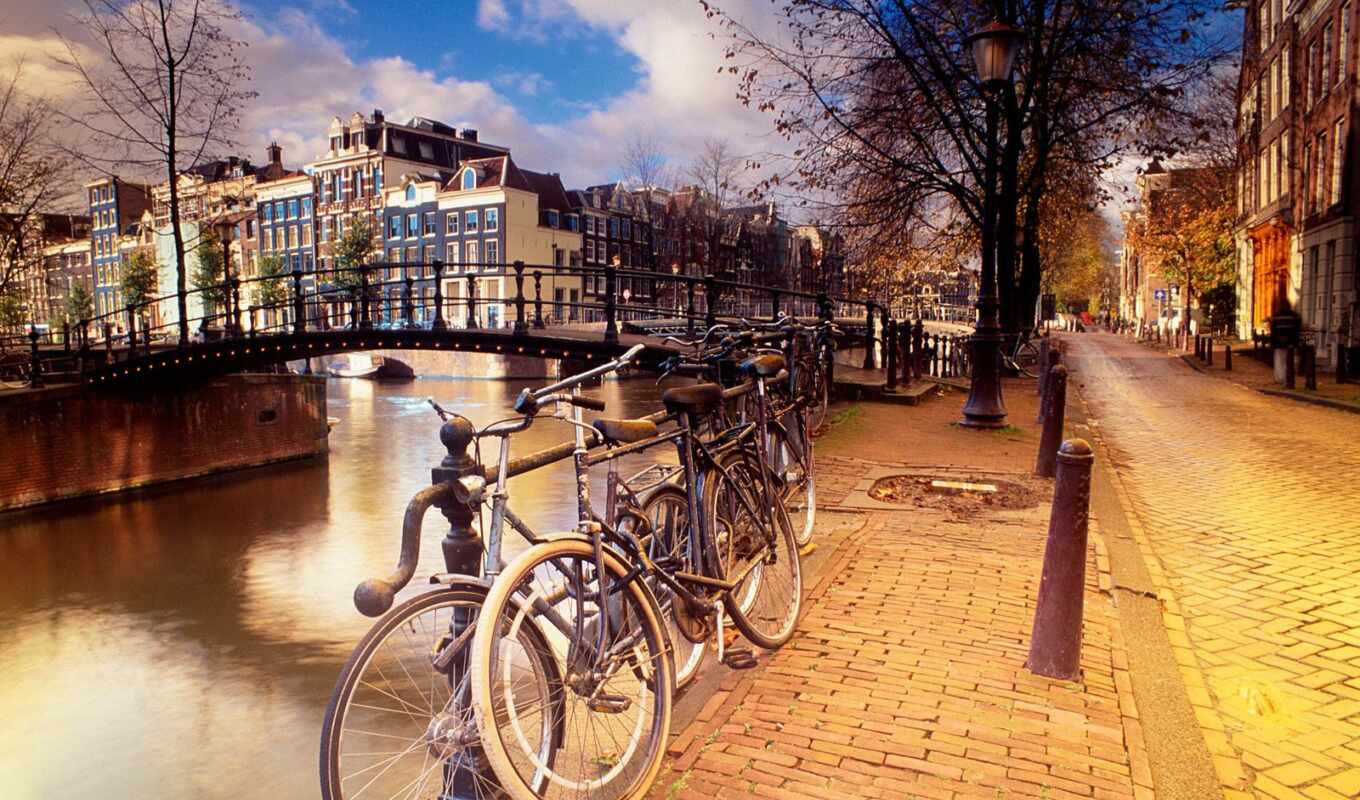 город, amsterdam, нидерланды, экскурсия