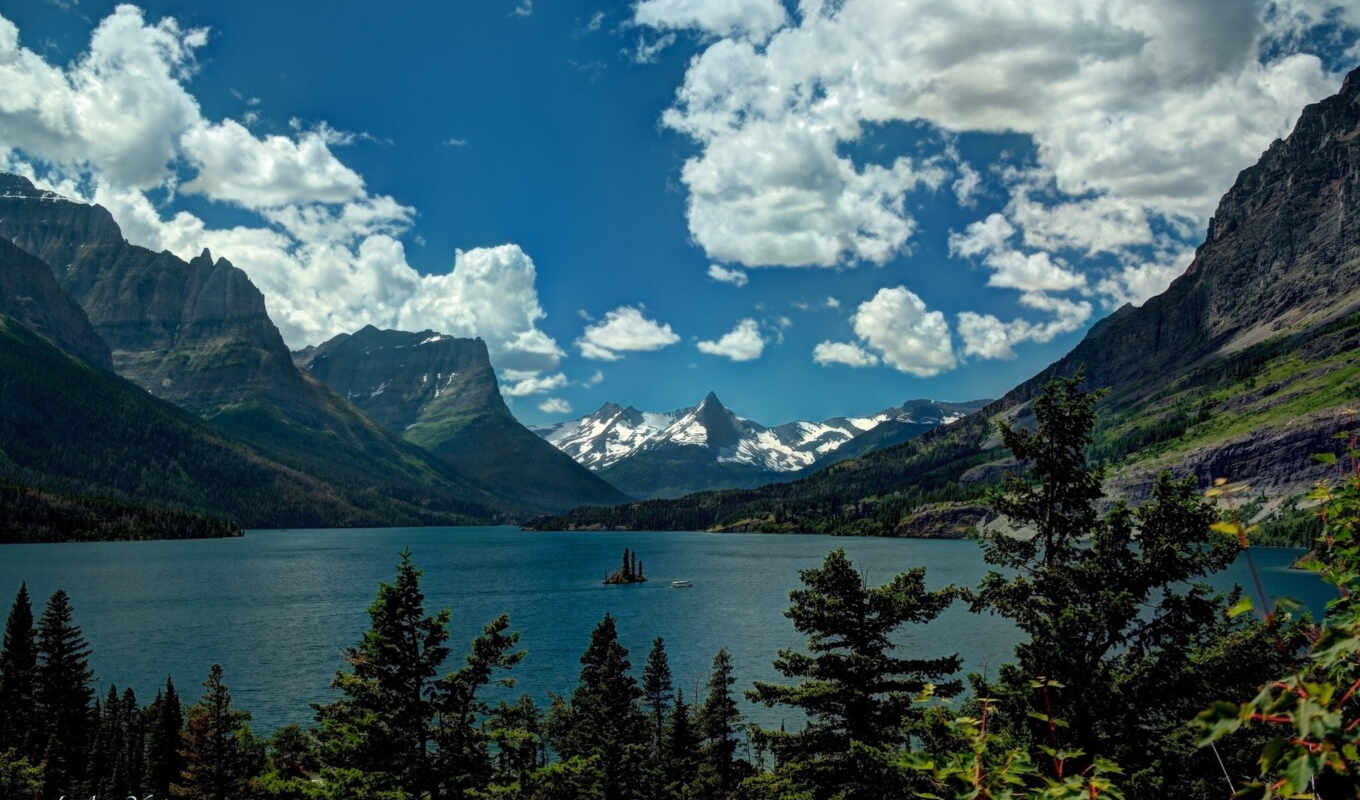 lake, park, glacier, national, Saint, rocky, montana