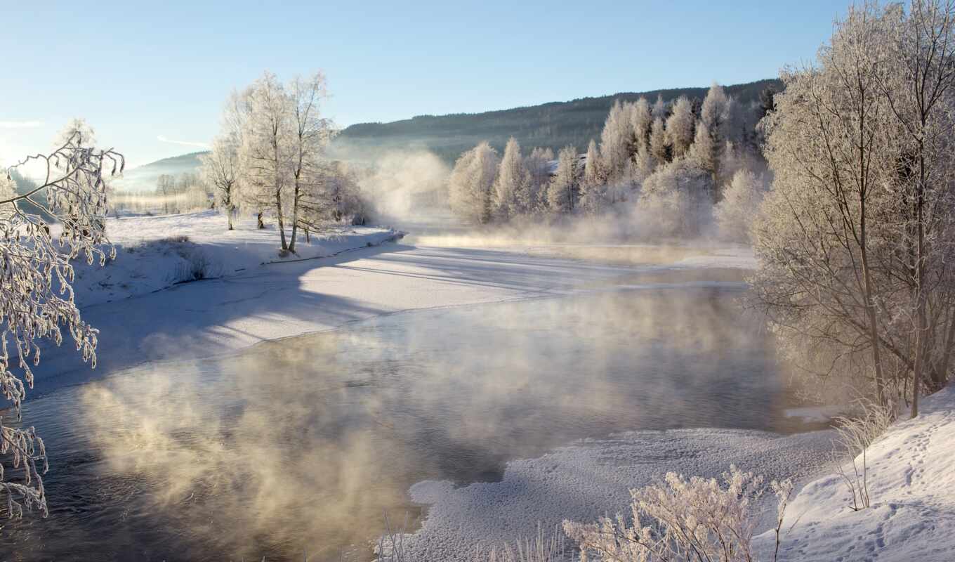 природа, картинка, winter, landscape, категории, река, фоны, удивительная, горы