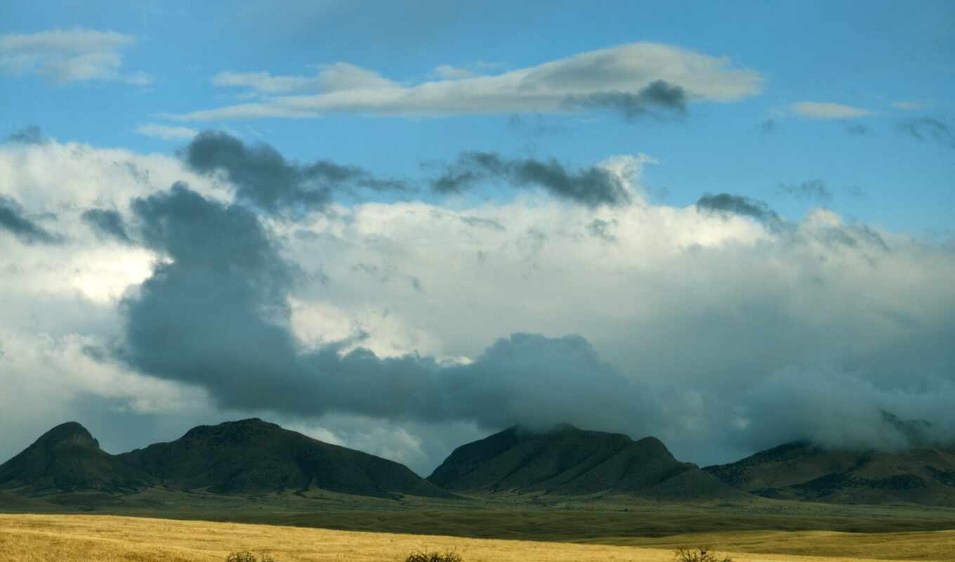 небо, буря, лес, полянка, national, clouds, arizona, coronado