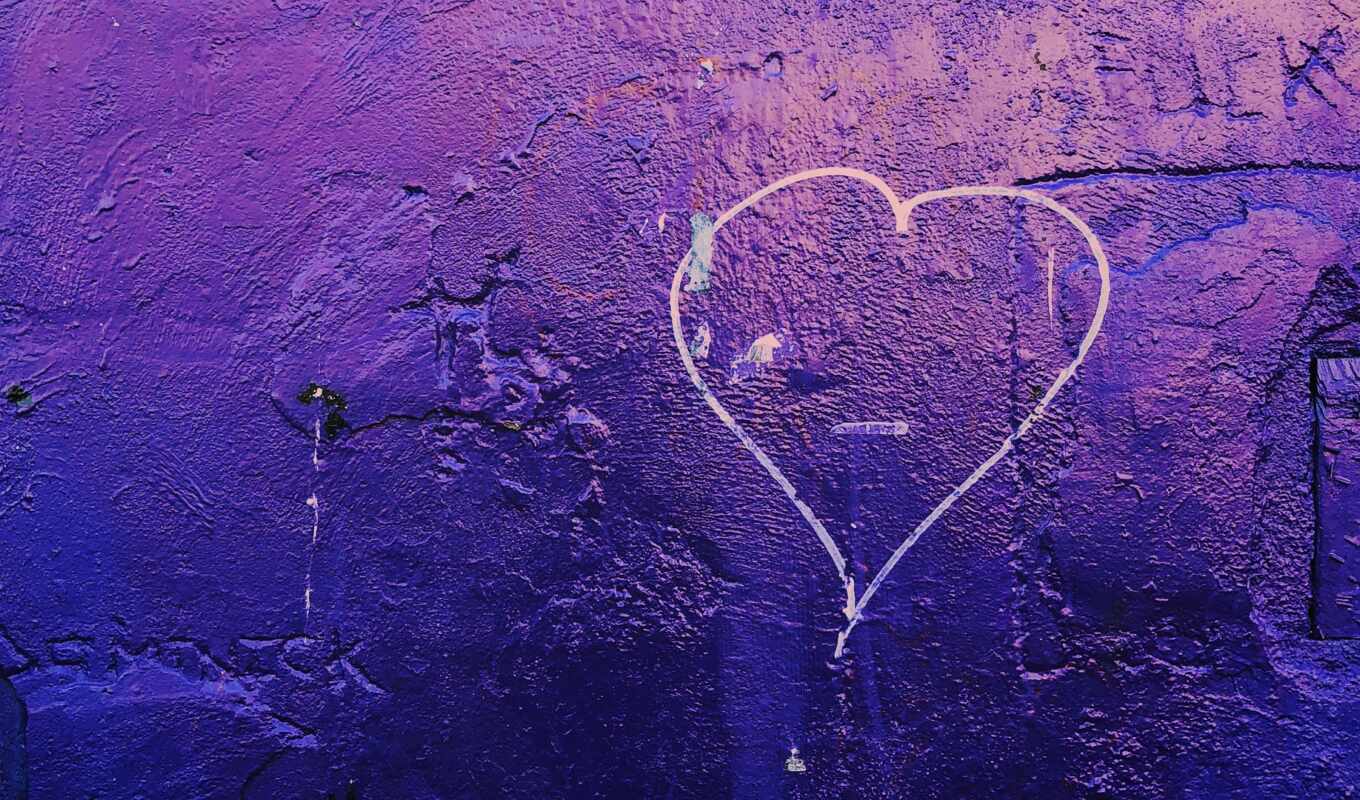 art, black, стена, mobile, mac, ноутбук, purple, планшетный, сердце, арт