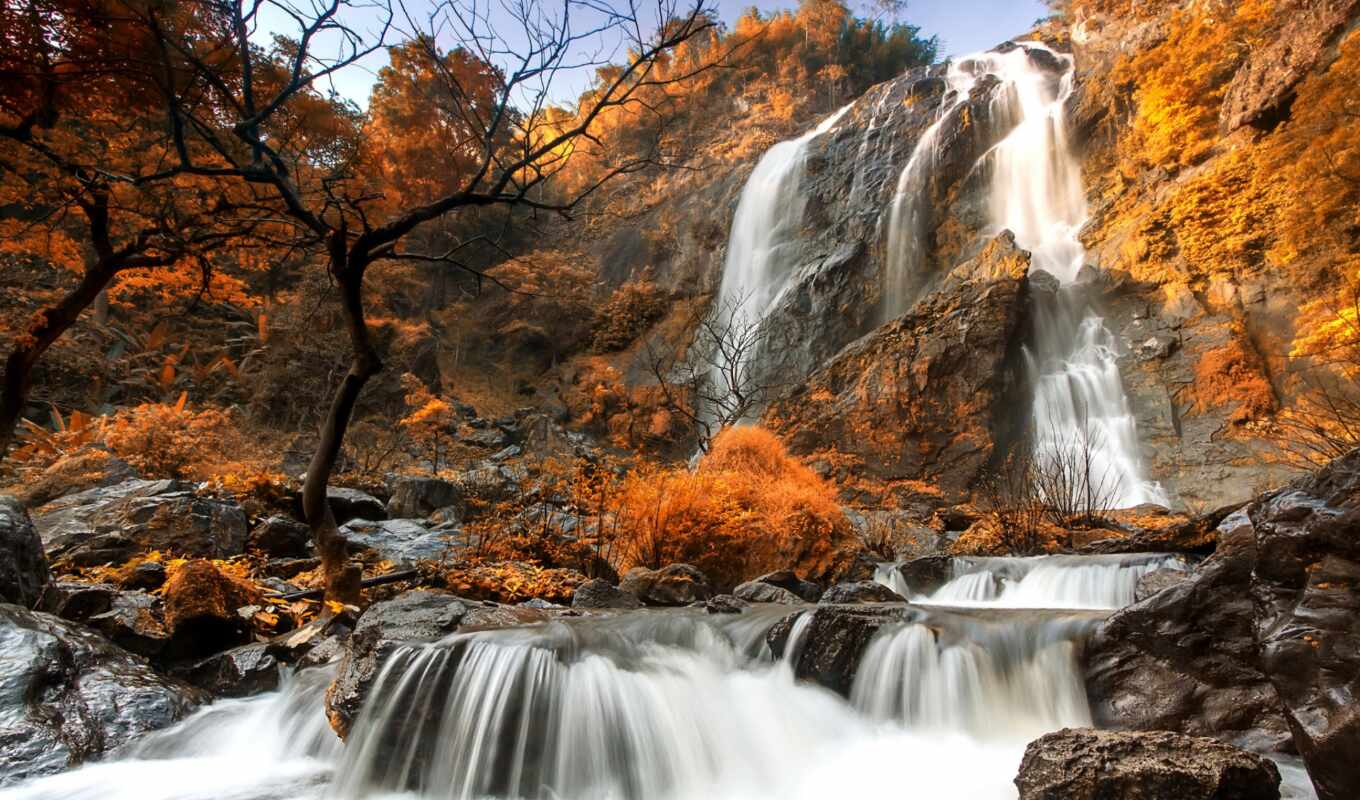 mac, осень, водопад