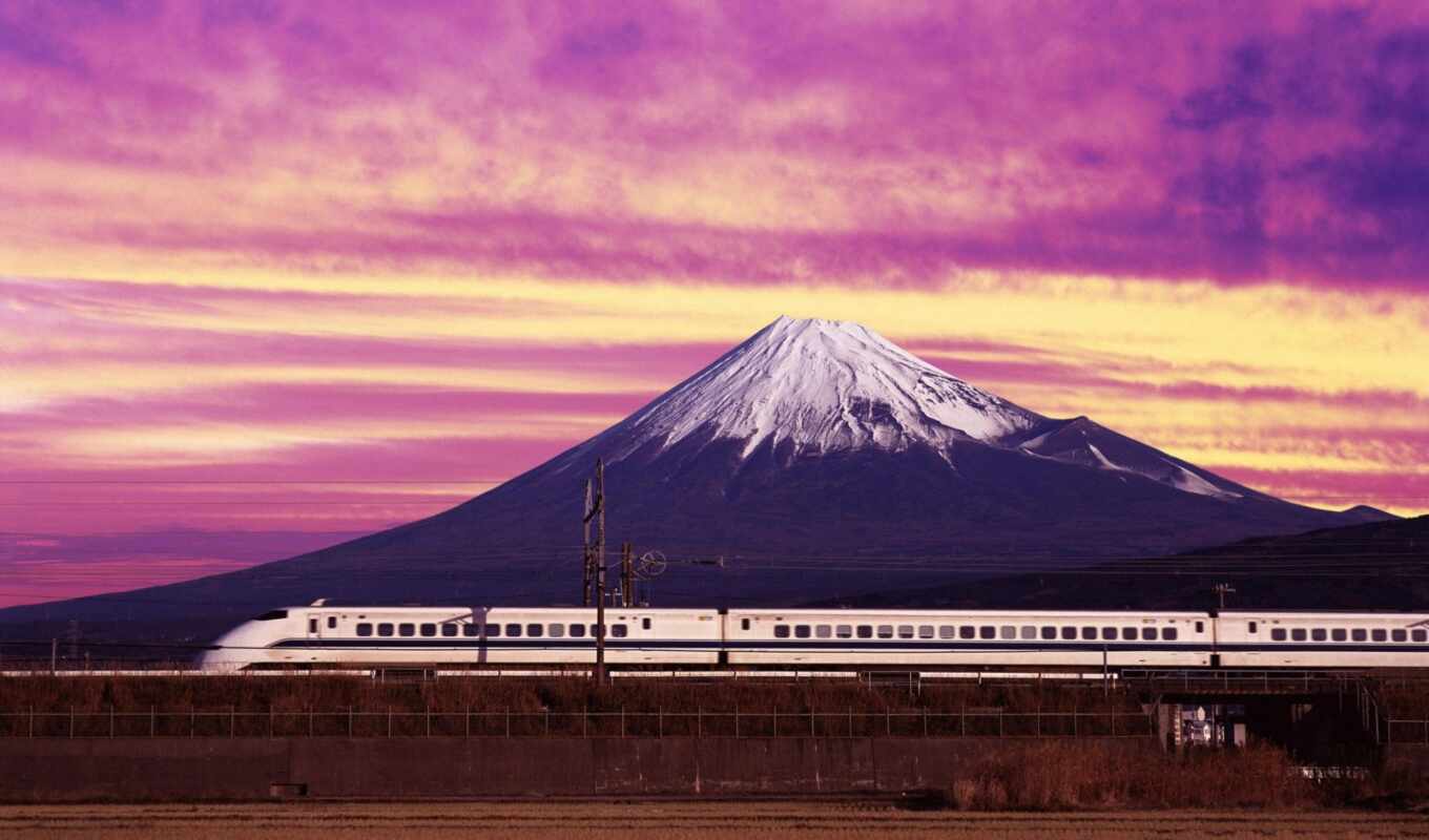 best, a train, places, Japan, mount, fuji