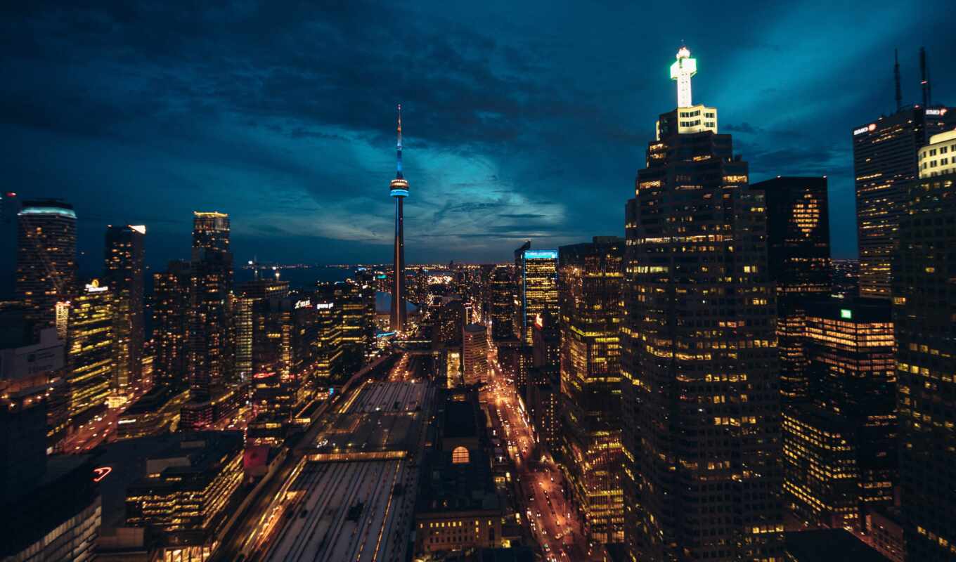 night, cityscape, Canada, Toronto, immigration