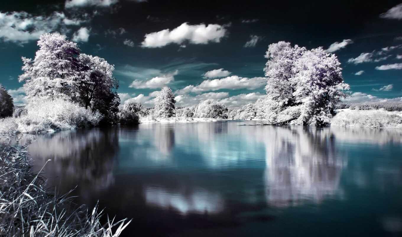 озеро, картинка, креатив, winter, креативные