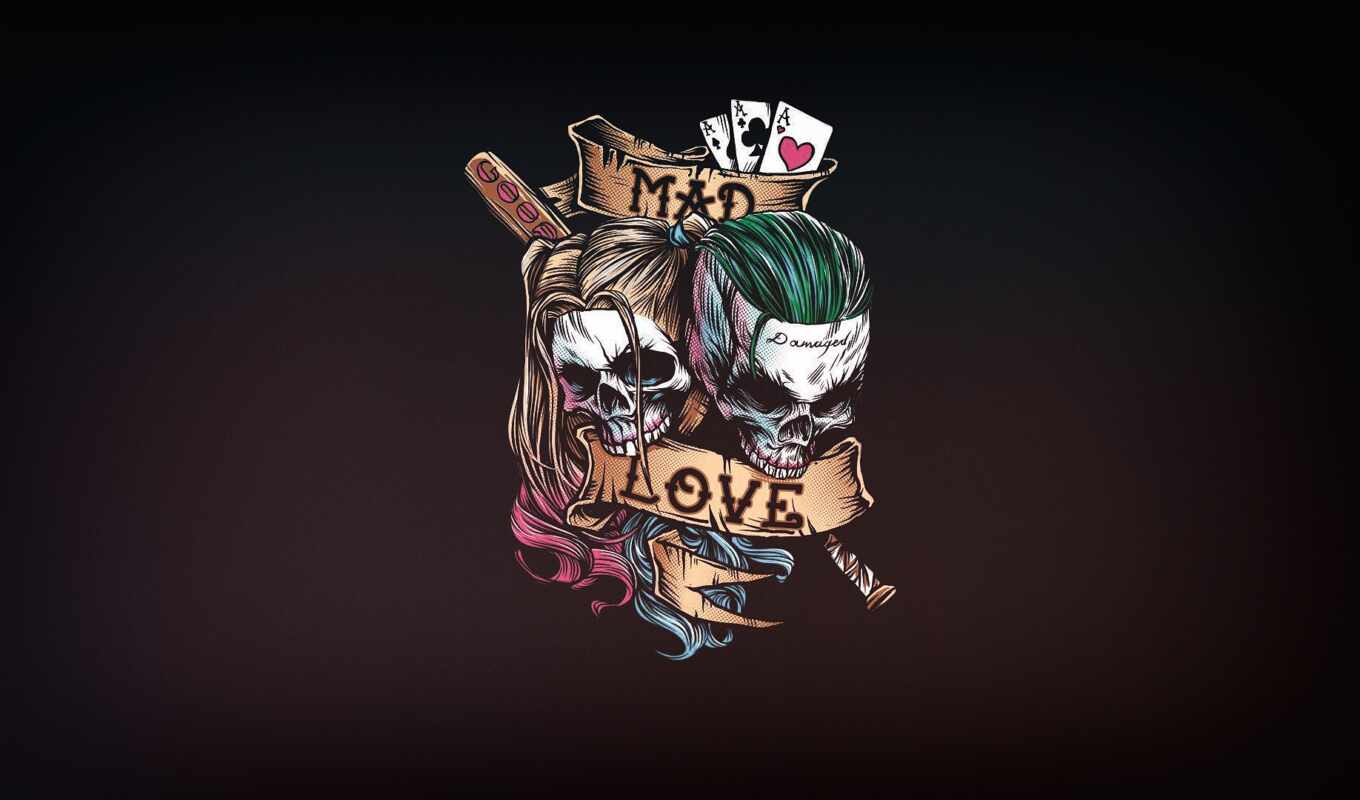 love, tattoo, pin, joker, quote, harley, mad, suicide, team