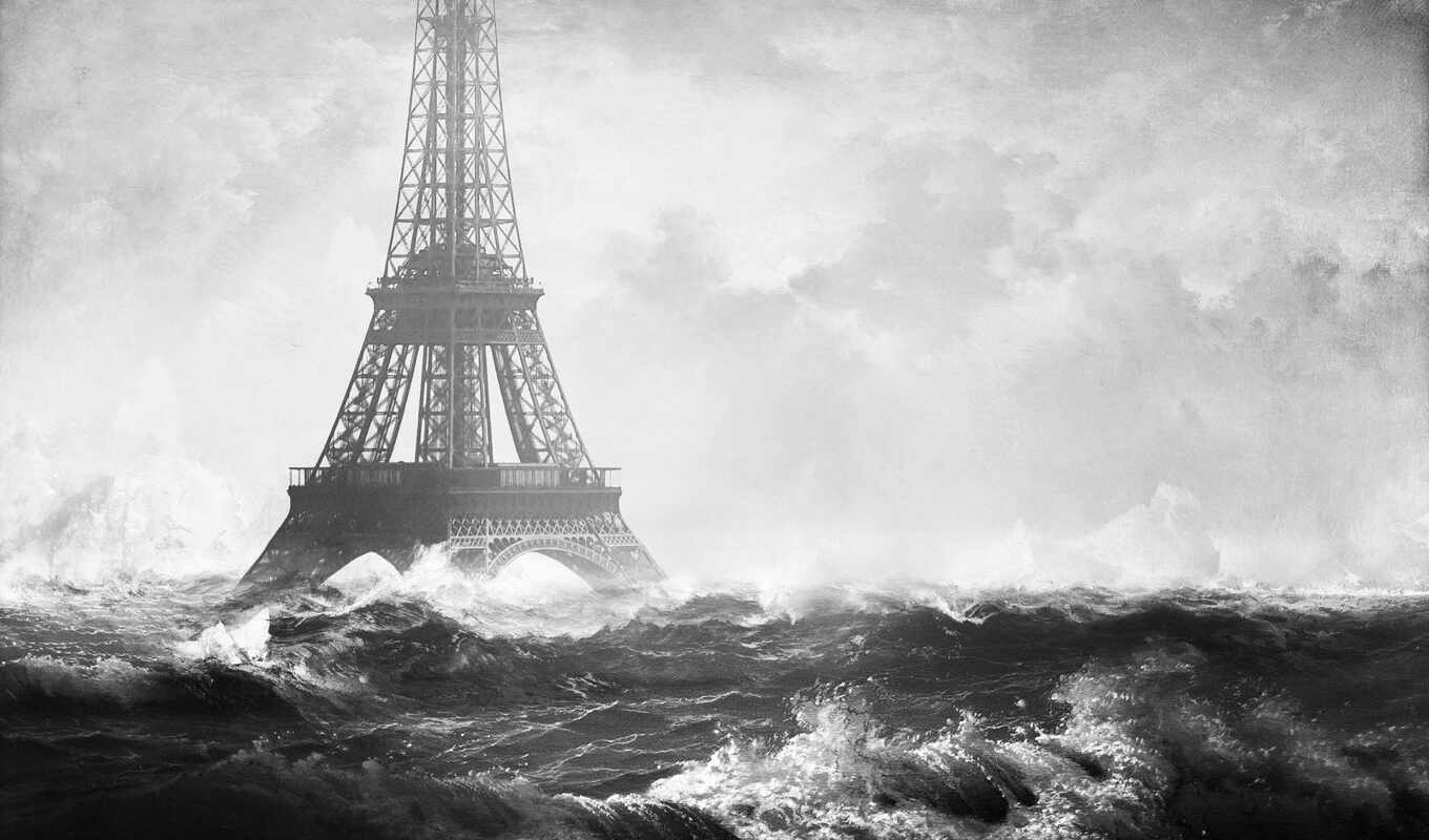 city, Paris, wave, tower, stormy, eiffel, starve, France, eifelevyi