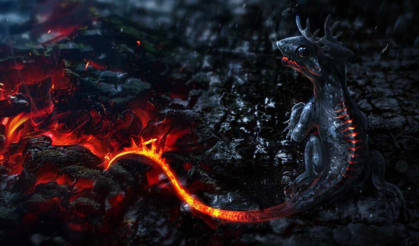 dragon, fire