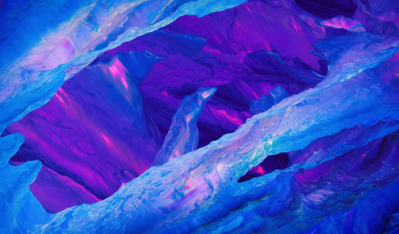 blue, фон, abstract, purple, лед, иней, gallery, crystal, neon, rare, oneplus