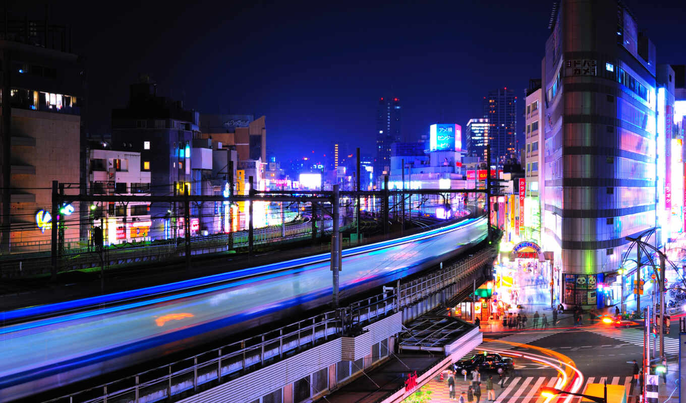 пейзажи -, ночь, здания, japanese, tokyo, городские, tokio, nillire