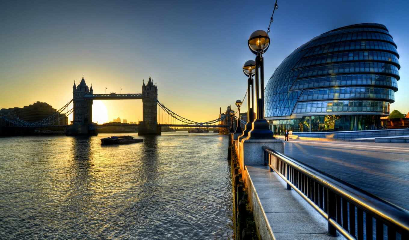 город, мост, великобритания, англия, hall, башня, london, река, thames