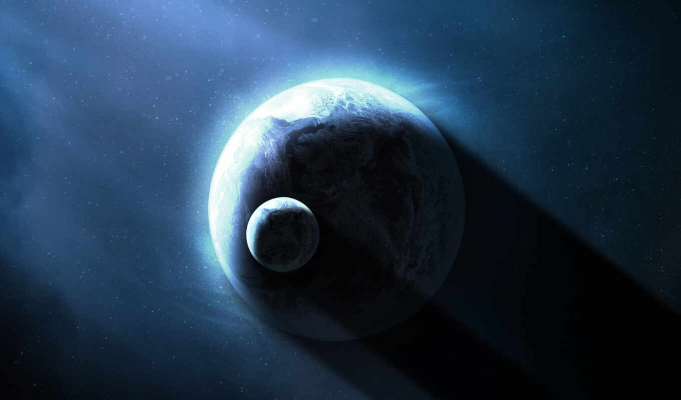moon, space, planet, earth