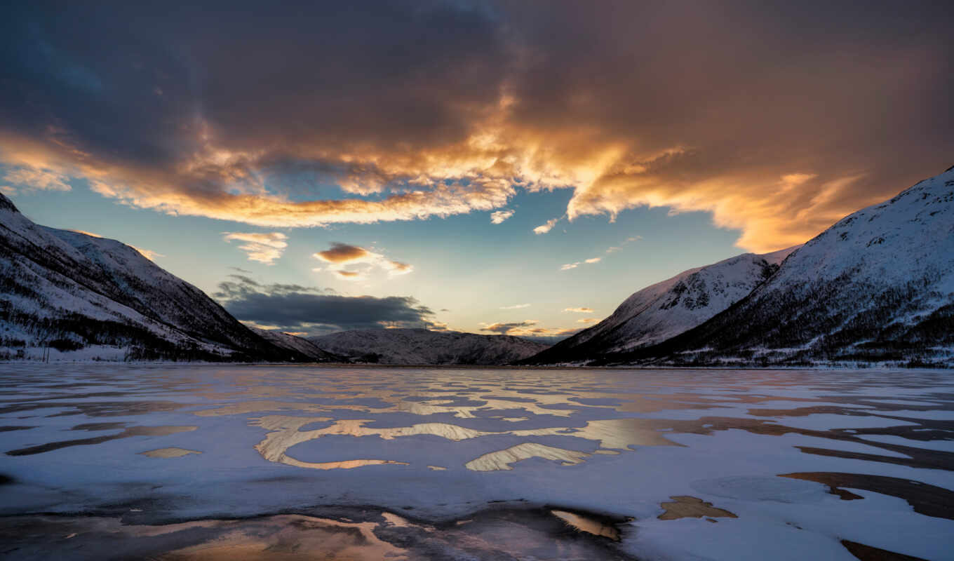 озеро, природа, фото, лед, снег, гора, gallery, облако, норвегия, fjord, rare