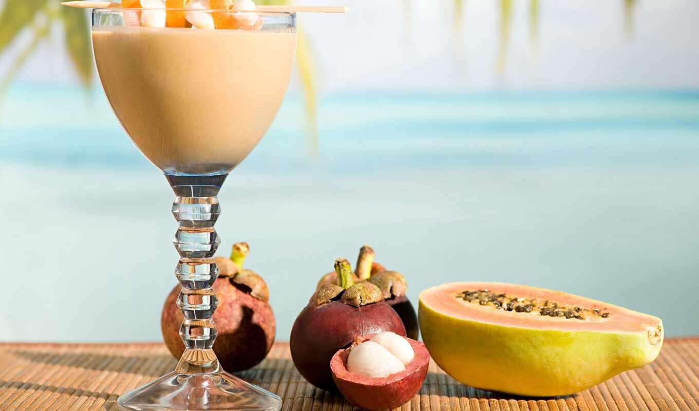 glass, пляж, который, плод, коктейль, напиток, meal, thai, натюрморт