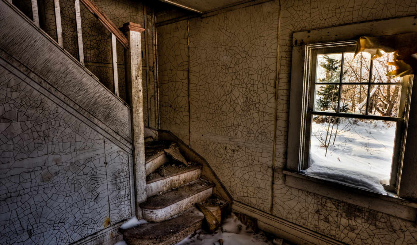 broken, iphone, house, комната, окно, снег, лестница, развалины, staircase, ghostly, призрачная лестница, casa