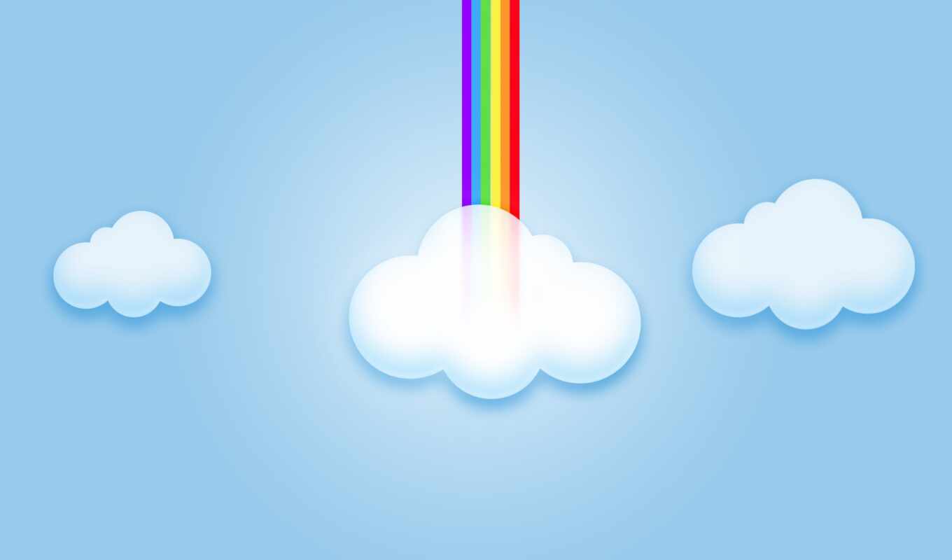 mobile, rainbow, cloud, minimalism