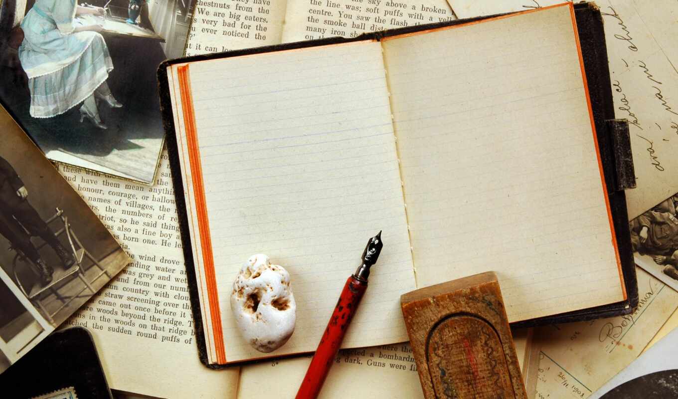book, vintage, still, table, life, notebook, stylus, paper