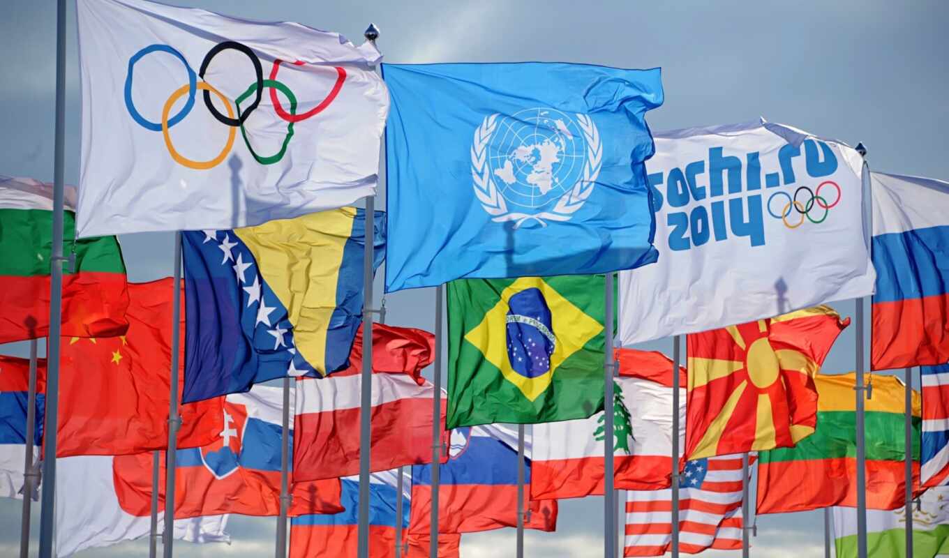 Sochi, olympic, flag, olympiad