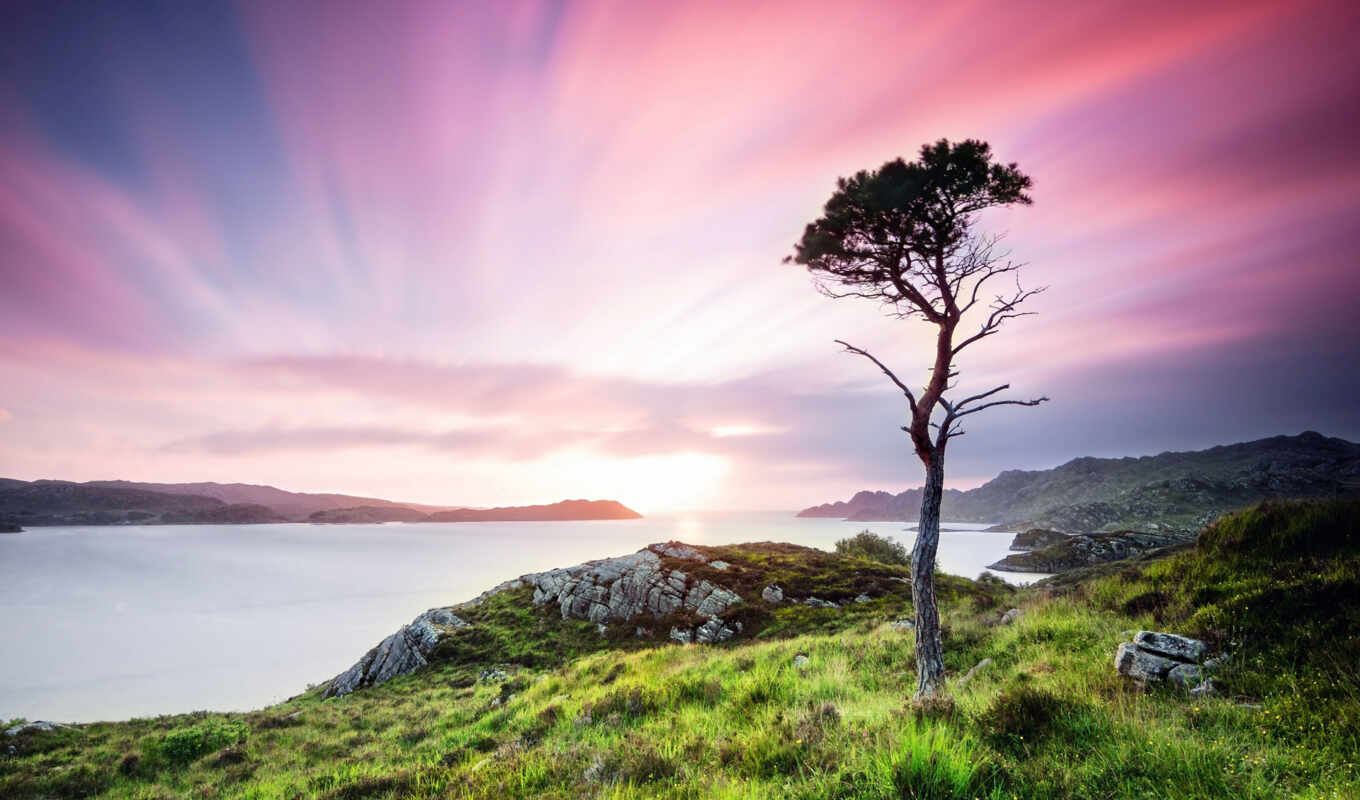 landscape, kingdom, united, twilight, Scotland