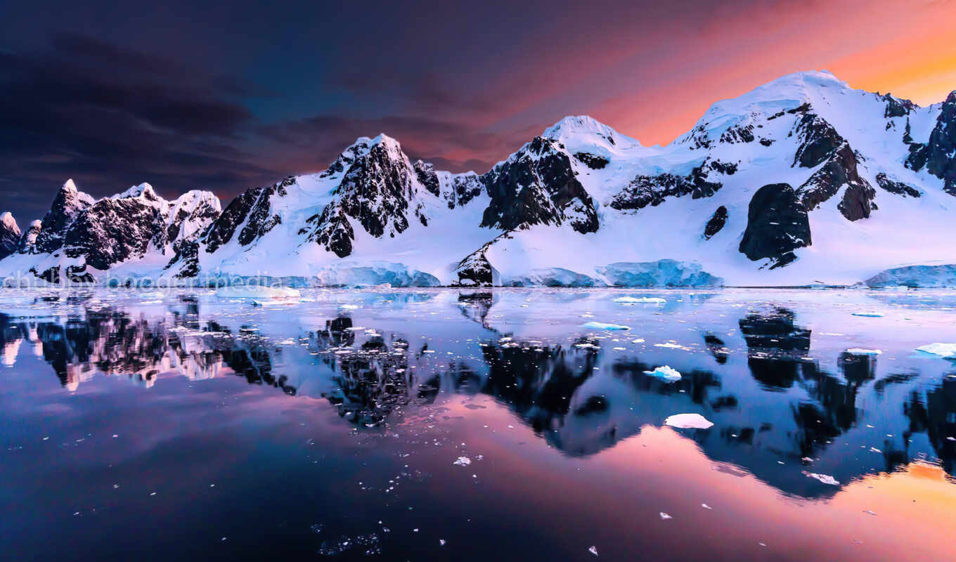 закат, антарктида