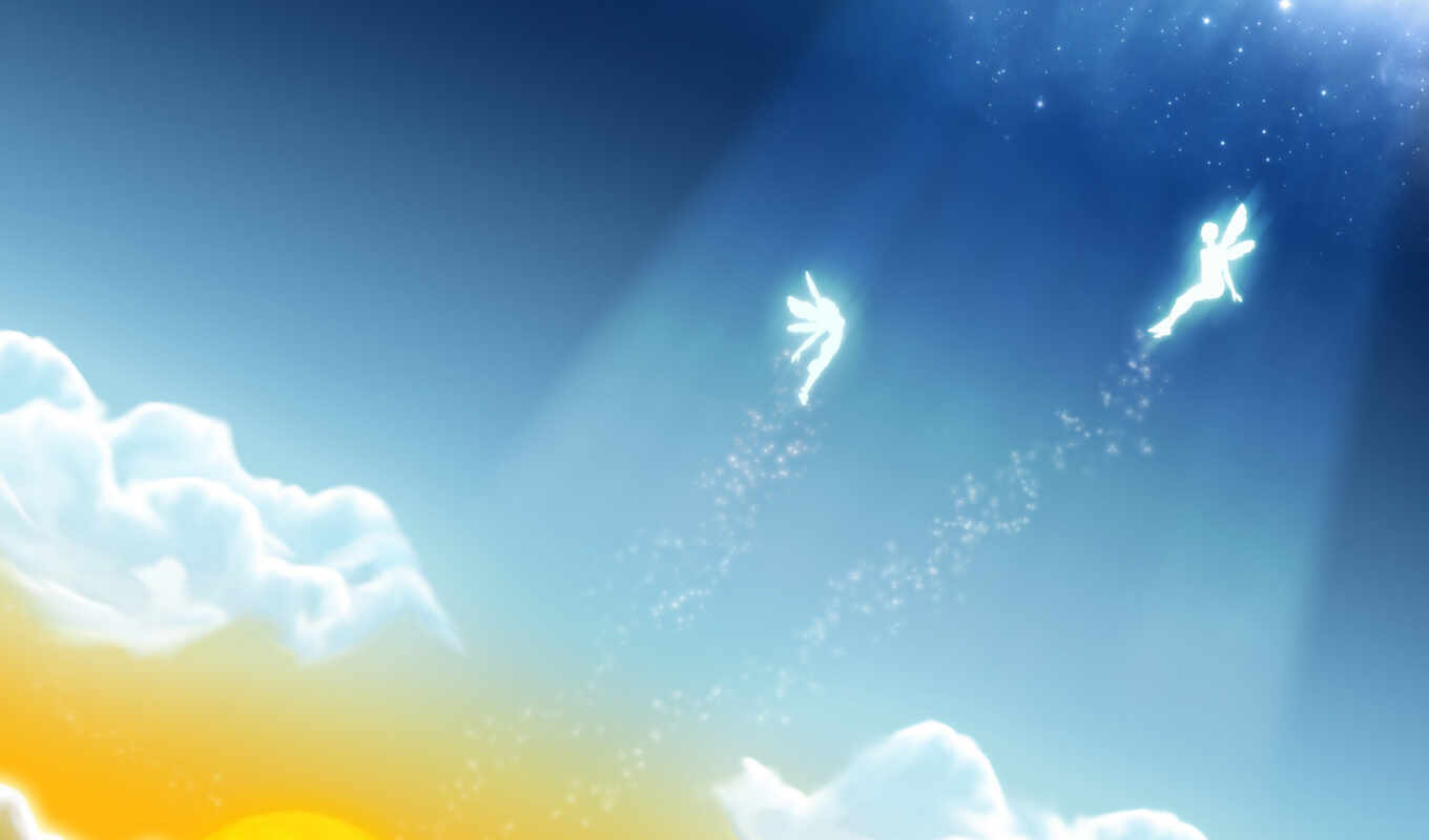 free, sky, rays, fairy