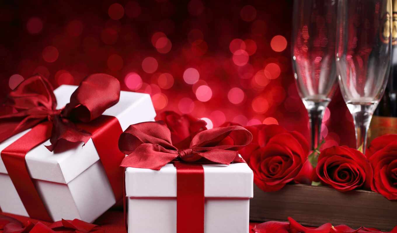 rose, wine, red, gift, day, valentine, of, takeoff, champagne, gift