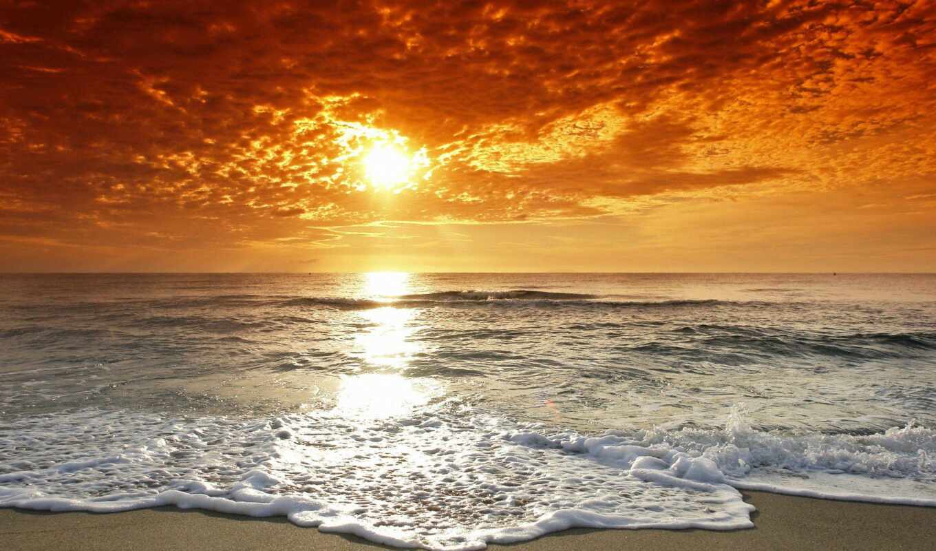 природа, iphone, summer, sun, закат, water, пляж, море, ocean