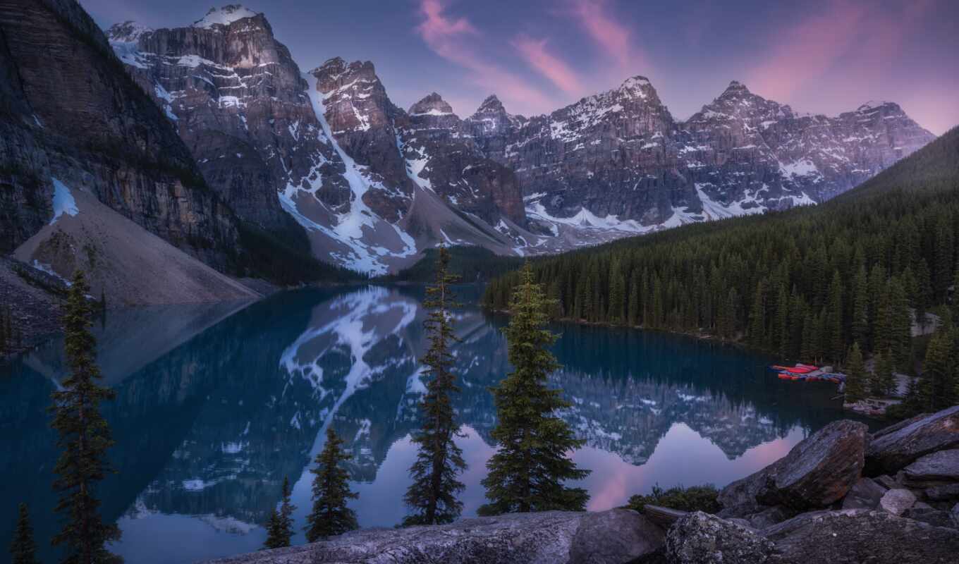 lake, nature, background, mountain, Canada, alberta, park, national, moraine, banff