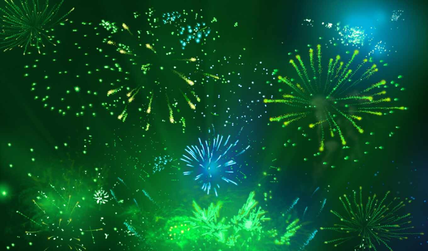 desktop, free, background, green, fireworks, animated