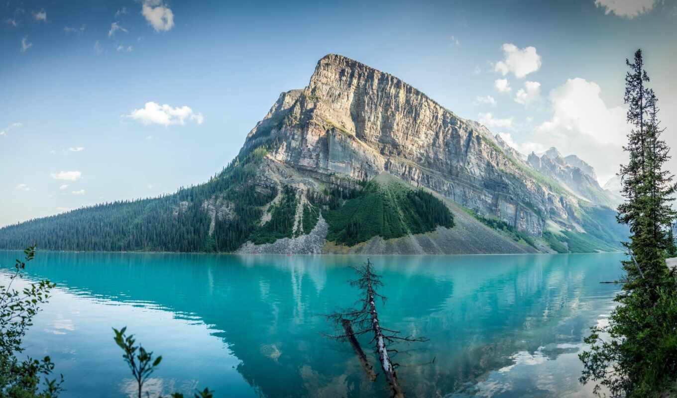 озеро, природа, louise, канада, альберта, park, national, banff