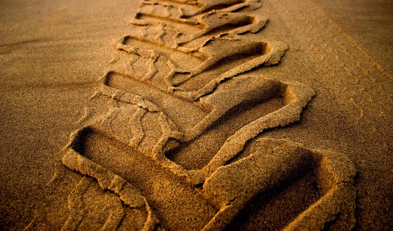 free, beach, square, sea, sand, trace, wave, tractor, tire service, footprint