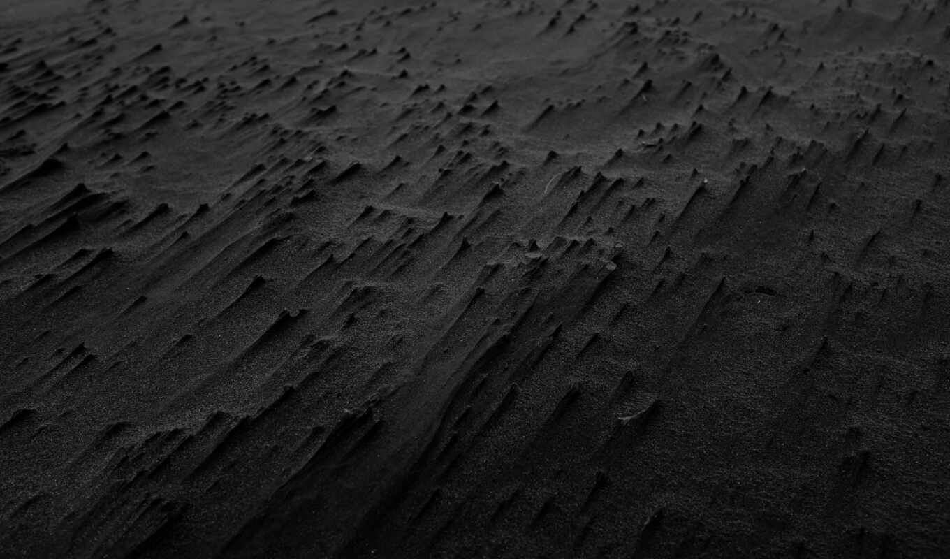 black, текстура, пляж, песок