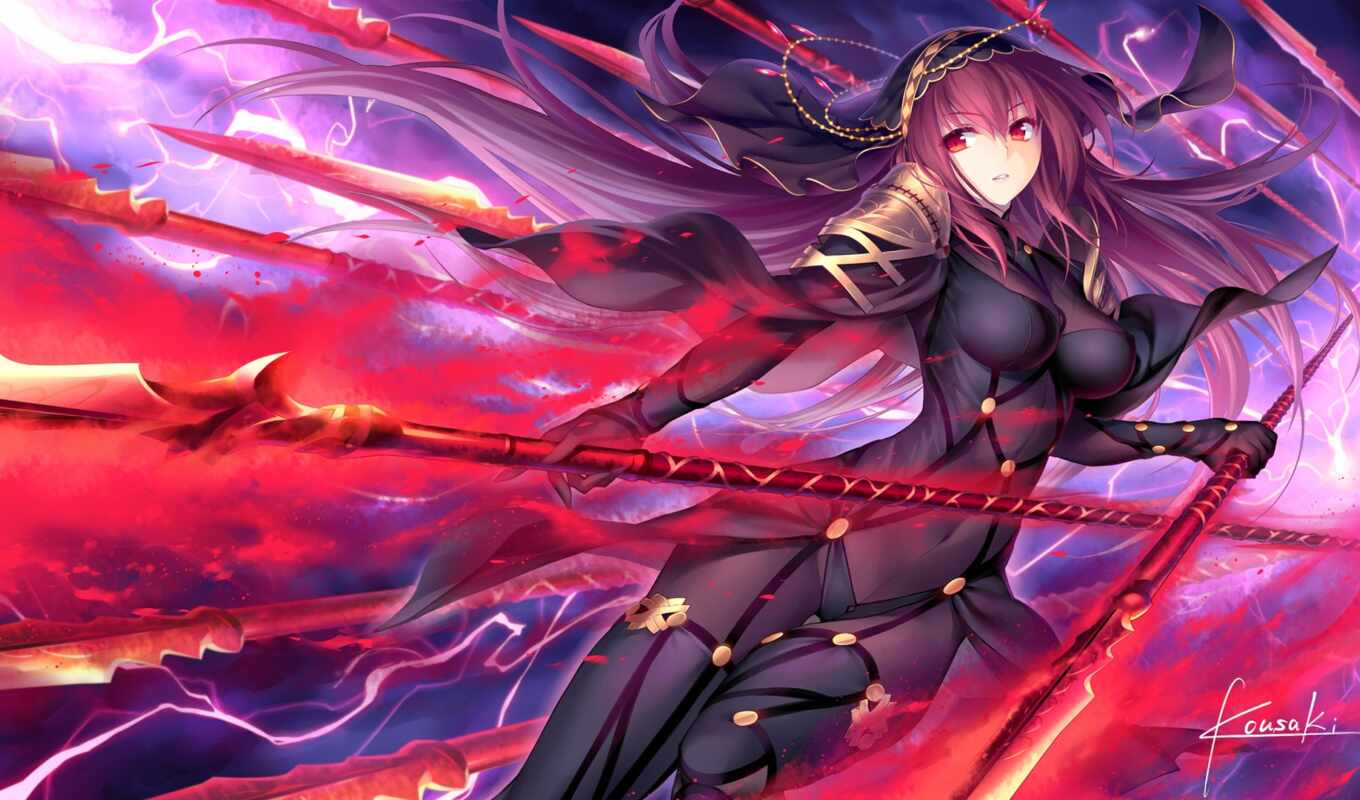 anime, night, series, grand, lancer, fate, stay, cape, order, spear, scathach