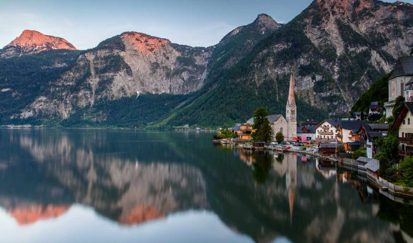 lake, bad, at home, evening, Austria, hallstatt, the alps, austrian, mountains, synthfrax, of the
