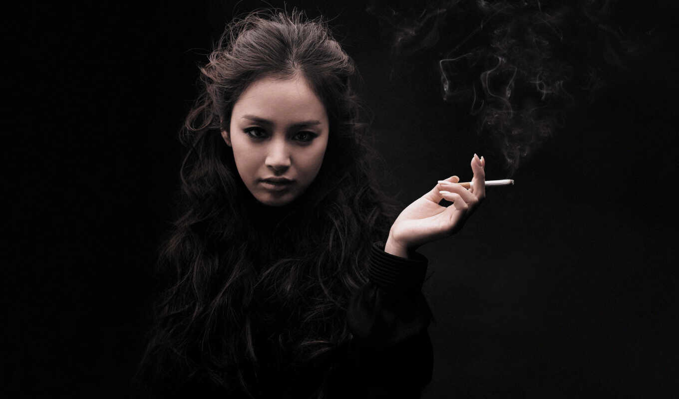 girl, dragon, lady, cigarette