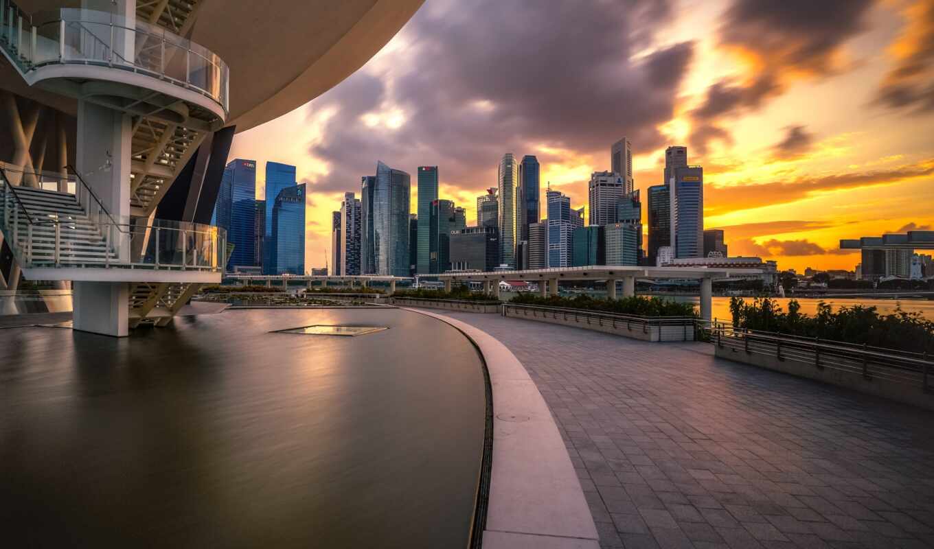 sunset, sunrise, bay, rd, singapore, marina